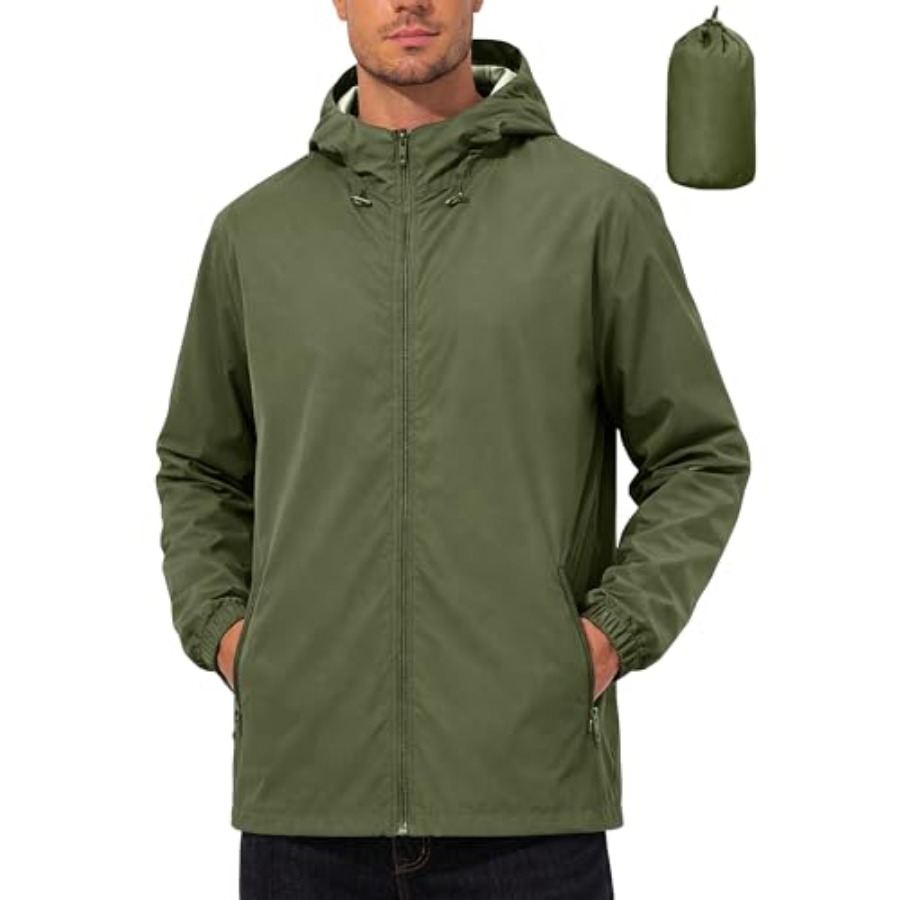 Running Gear For Rain - UIQUR Mens Rain Jacket Lightweight Windbreaker