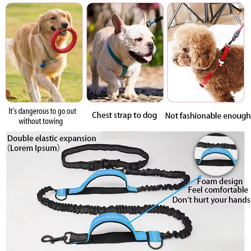 Hands Free Dog Leash Double Bu - Running Belt Waist ulasan dan harga