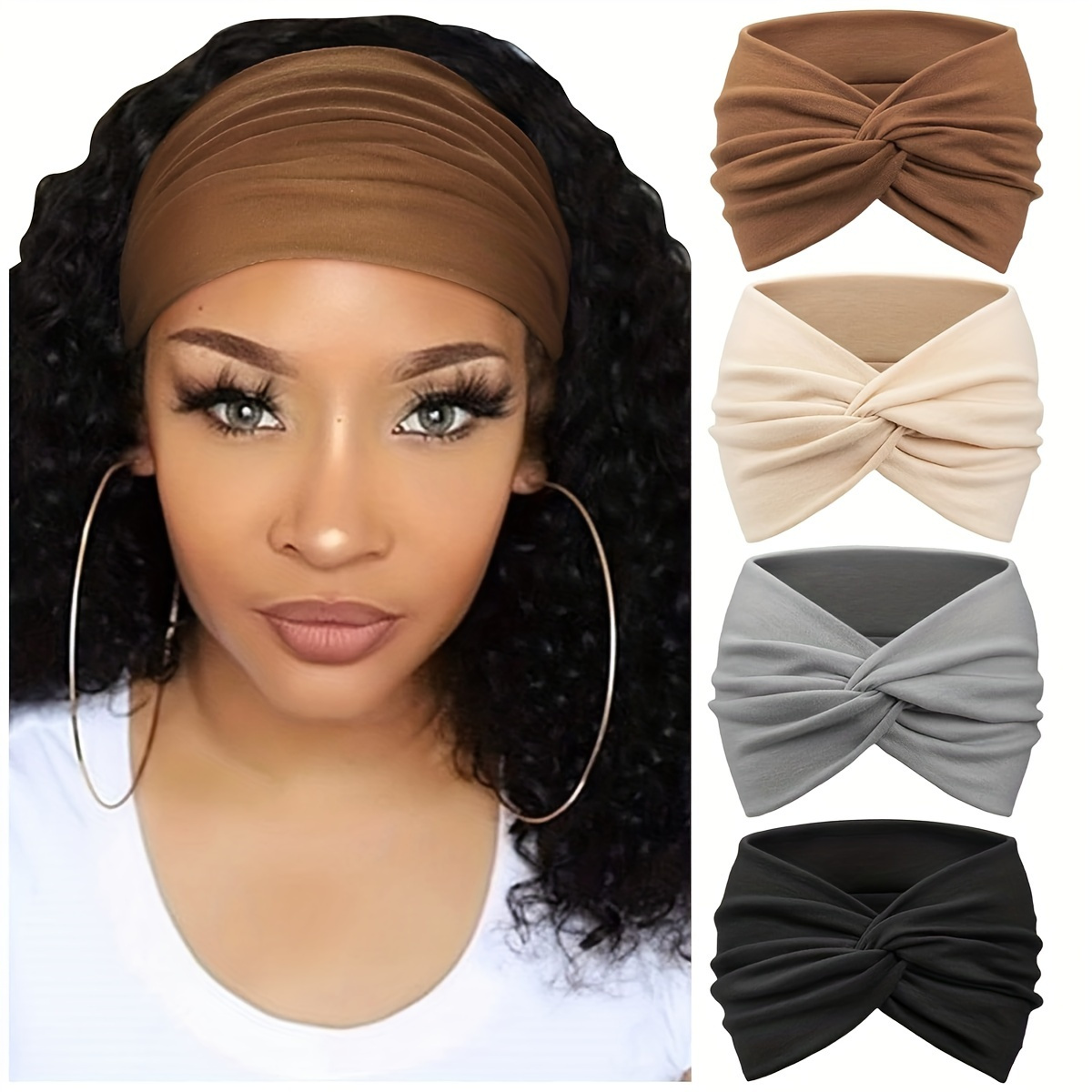 4pcs Women's Wide Headbands, T - Running Gear Winter ulasan dan harga