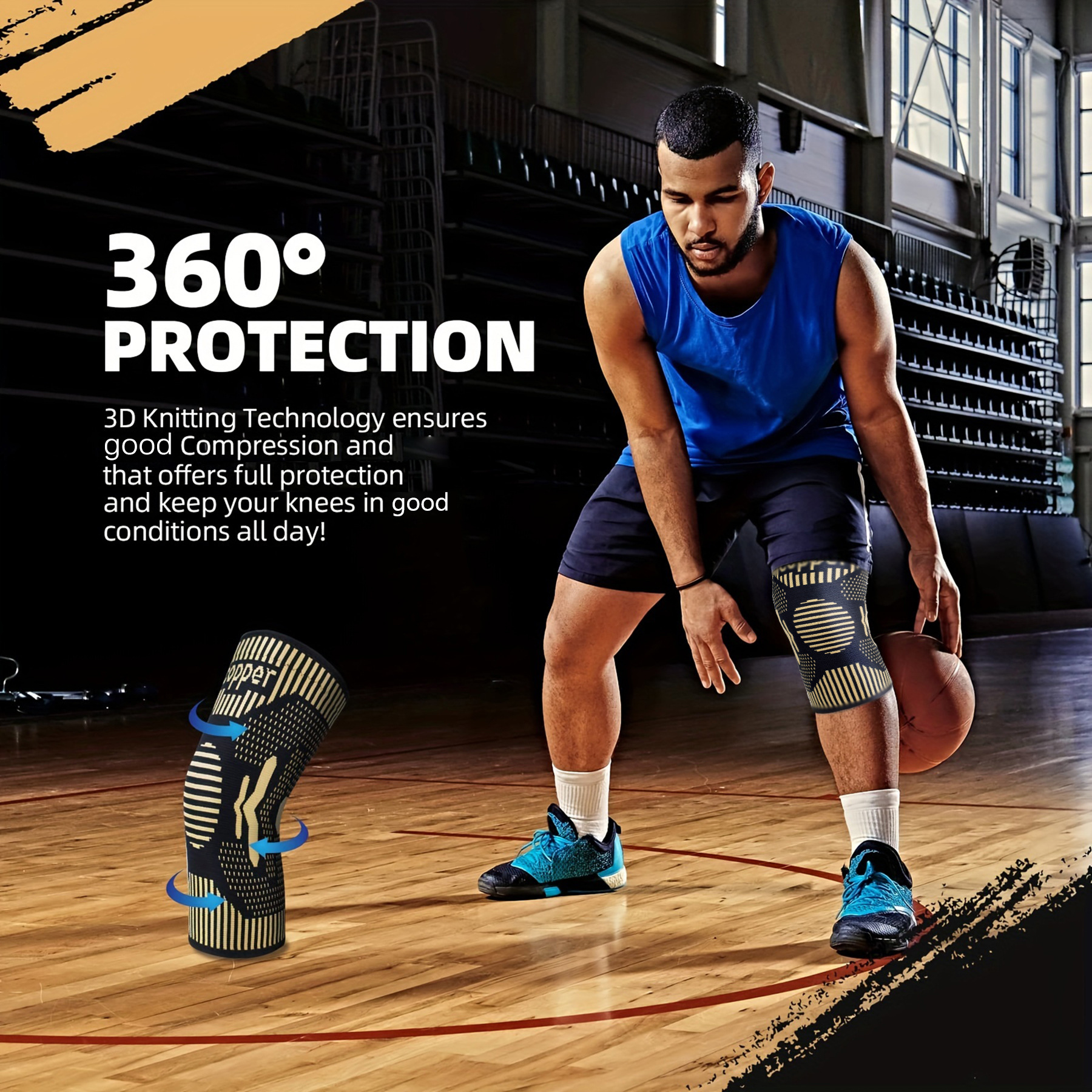 Copper ion sports knee pads, s - Running Gear Knee ulasan dan harga