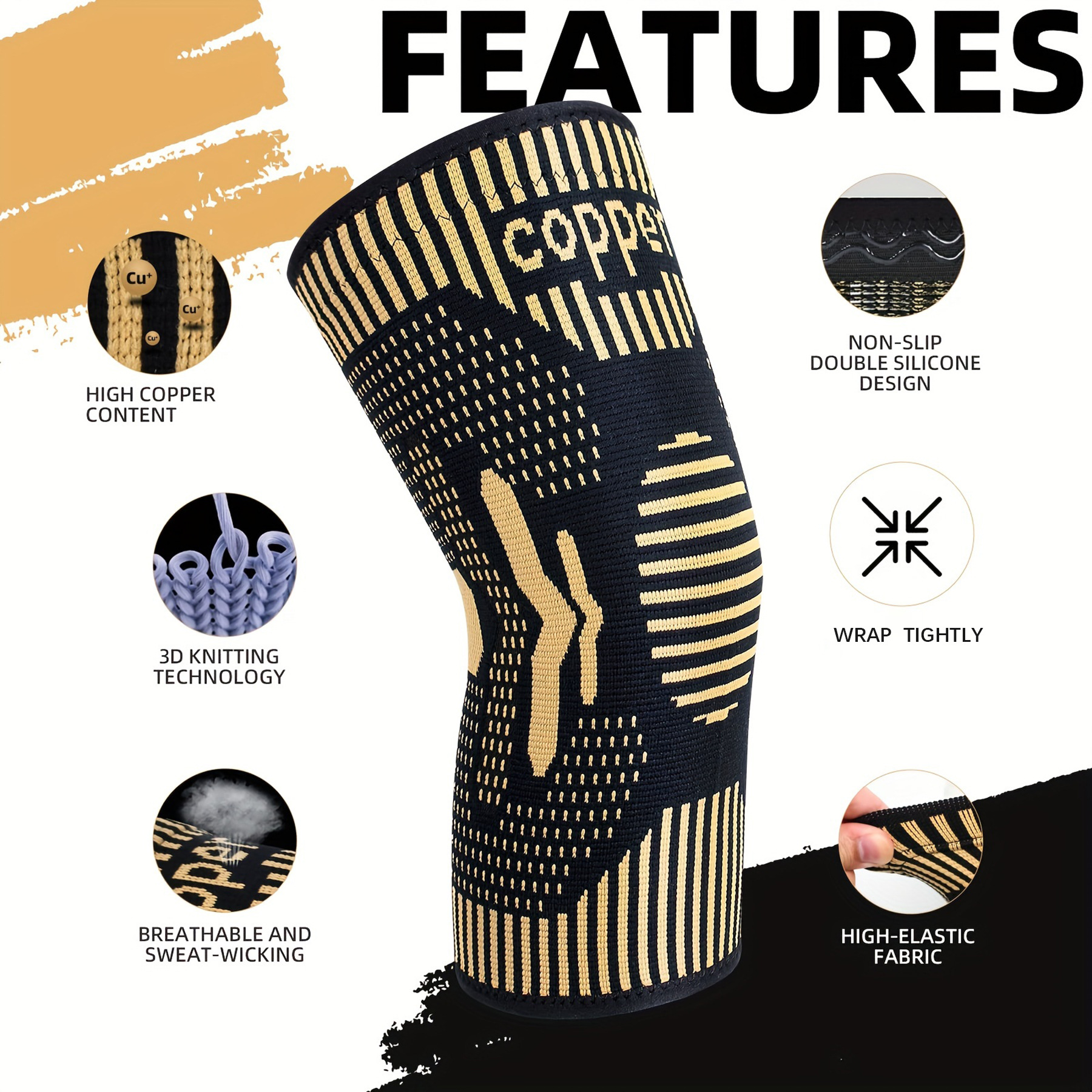Copper ion sports knee pads, s - Running Gear Knee ulasan dan harga