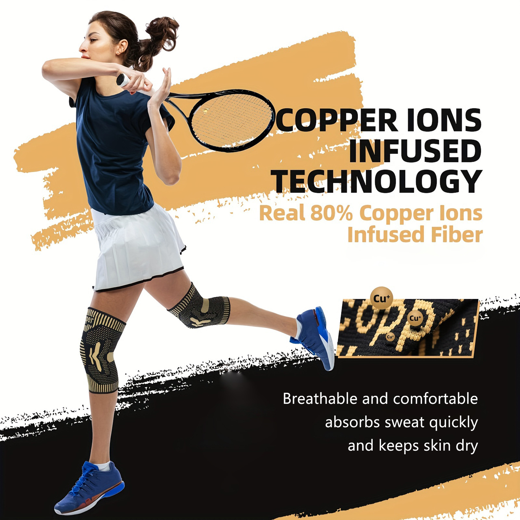 Copper ion sports knee pads, s - Running Gear Knee ulasan dan harga
